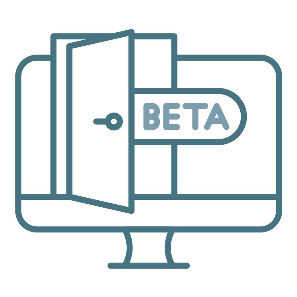 ícone de duas cores de linha beta vetor