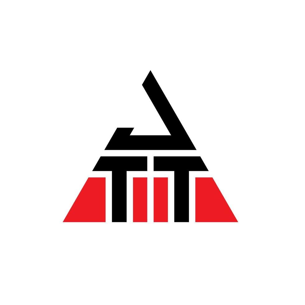 design de logotipo de letra de triângulo jtt com forma de triângulo. monograma de design de logotipo de triângulo jtt. modelo de logotipo de vetor de triângulo jtt com cor vermelha. logotipo triangular jtt logotipo simples, elegante e luxuoso.