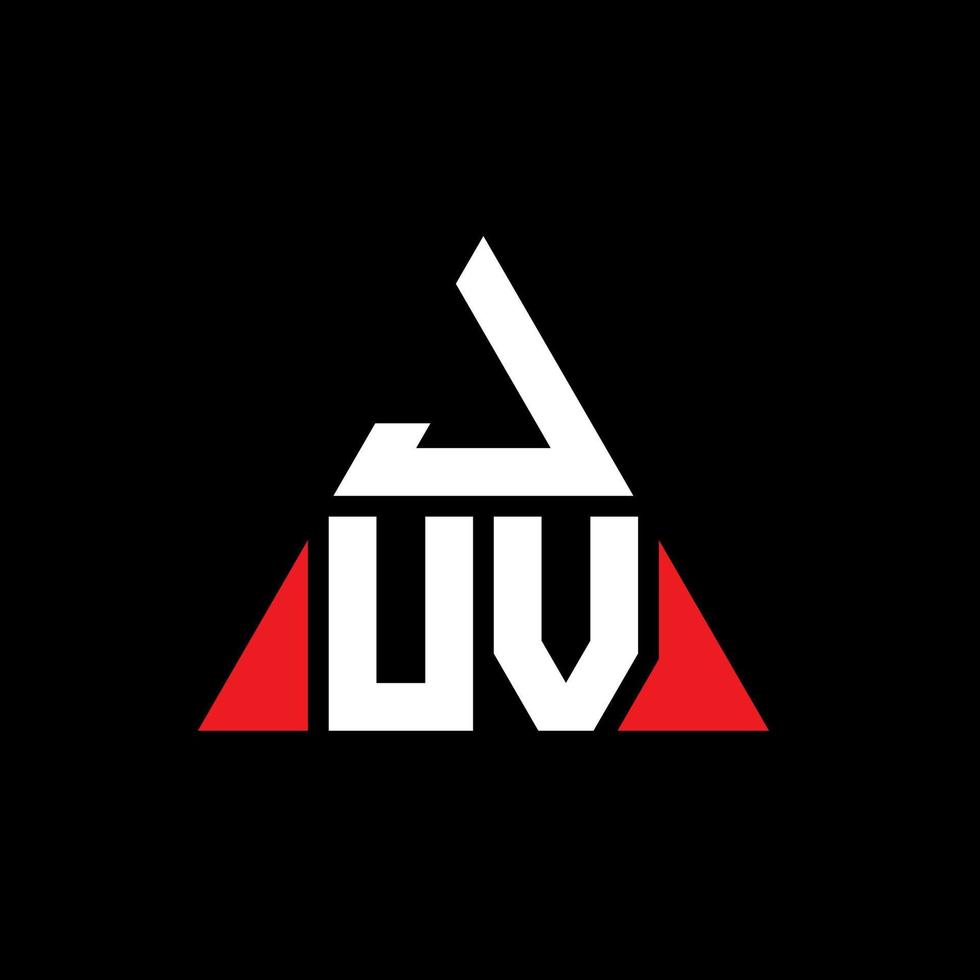 design de logotipo de letra triângulo juv com forma de triângulo. monograma de design de logotipo de triângulo juv. modelo de logotipo de vetor de triângulo juv com cor vermelha. logotipo triangular juv logotipo simples, elegante e luxuoso.