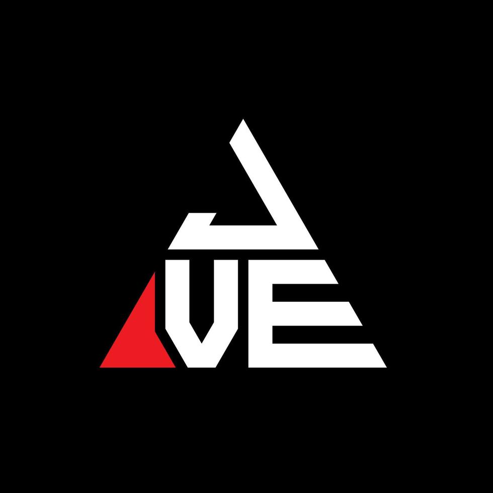 design de logotipo de letra de triângulo jve com forma de triângulo. monograma de design de logotipo de triângulo jve. modelo de logotipo de vetor jve triângulo com cor vermelha. jve logotipo triangular logotipo simples, elegante e luxuoso.