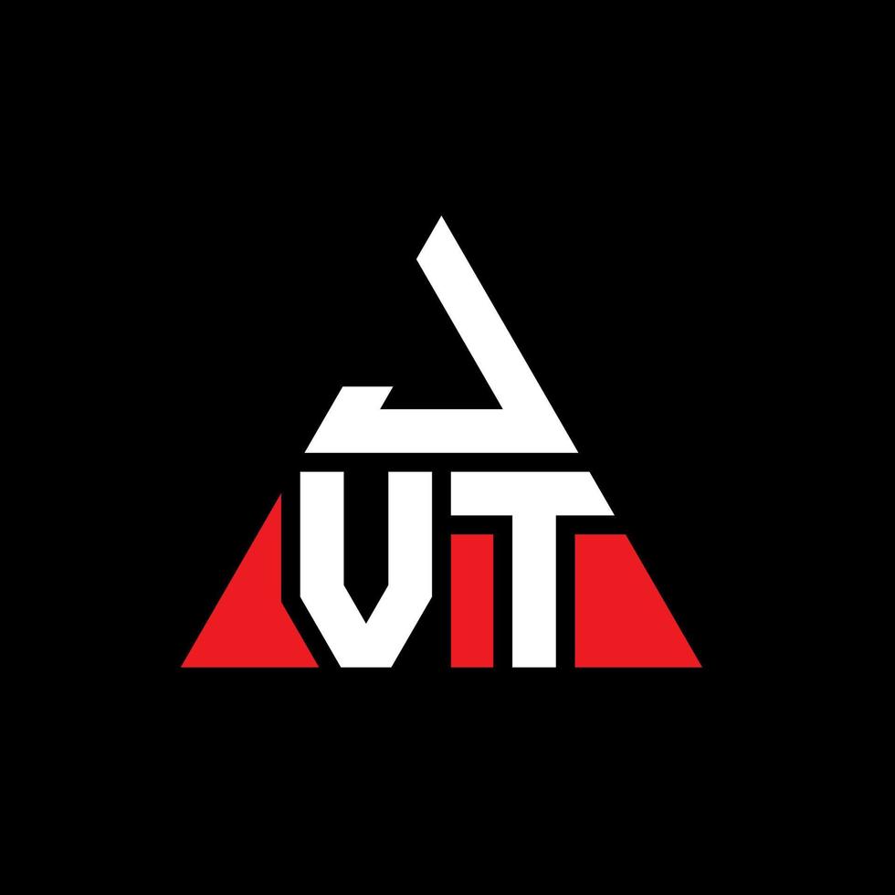 design de logotipo de letra de triângulo jvt com forma de triângulo. monograma de design de logotipo de triângulo jvt. modelo de logotipo de vetor de triângulo jvt com cor vermelha. logotipo triangular jvt logotipo simples, elegante e luxuoso.