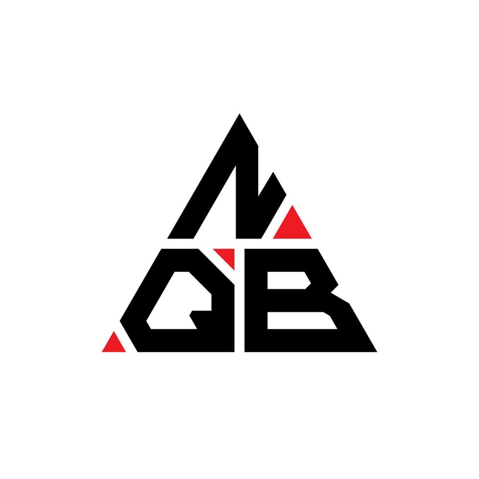 design de logotipo de letra de triângulo nqb com forma de triângulo. monograma de design de logotipo de triângulo nqb. modelo de logotipo de vetor de triângulo nqb com cor vermelha. logotipo triangular nqb logotipo simples, elegante e luxuoso.