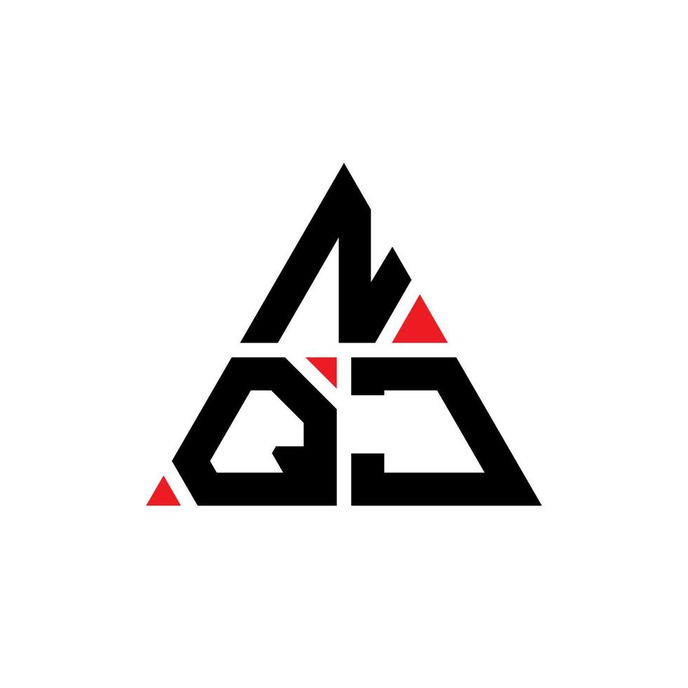 design de logotipo de letra de triângulo nqj com forma de triângulo. monograma de design de logotipo de triângulo nqj. modelo de logotipo de vetor de triângulo nqj com cor vermelha. logotipo triangular nqj logotipo simples, elegante e luxuoso.