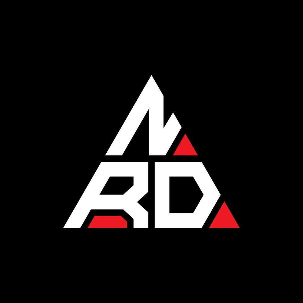 design de logotipo de letra de triângulo nrd com forma de triângulo. monograma de design de logotipo de triângulo nrd. modelo de logotipo de vetor de triângulo nrd com cor vermelha. nrd logotipo triangular simples, elegante e luxuoso.