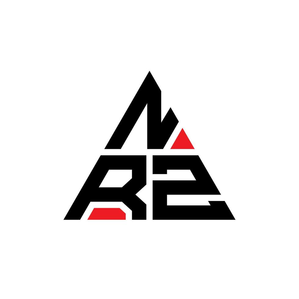 design de logotipo de letra de triângulo nrz com forma de triângulo. monograma de design de logotipo de triângulo nrz. modelo de logotipo de vetor de triângulo nrz com cor vermelha. nrz logotipo triangular logotipo simples, elegante e luxuoso.