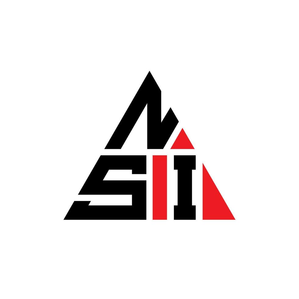 design de logotipo de letra de triângulo nsi com forma de triângulo. monograma de design de logotipo de triângulo nsi. modelo de logotipo de vetor de triângulo nsi com cor vermelha. logotipo triangular nsi logotipo simples, elegante e luxuoso.
