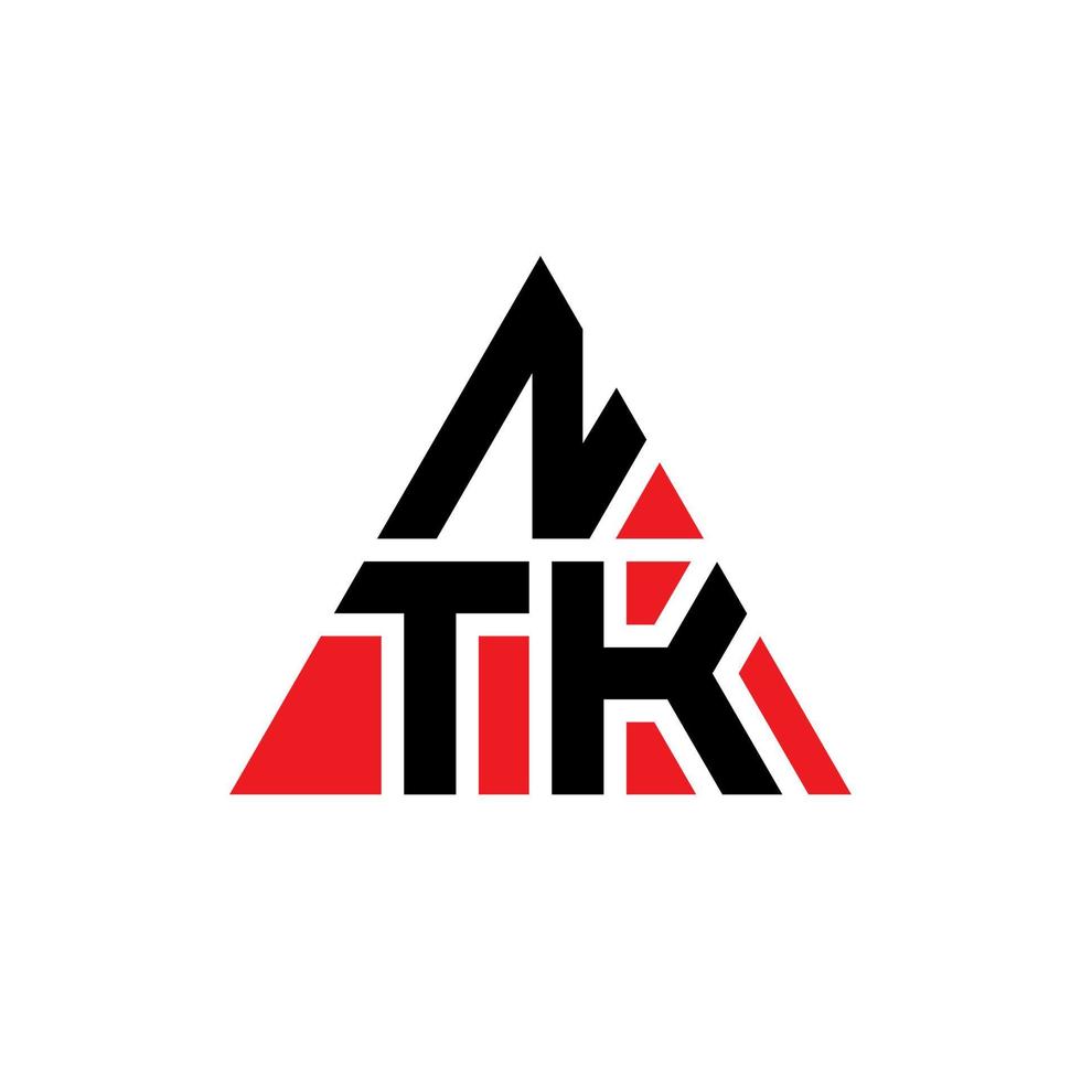 design de logotipo de letra triângulo ntk com forma de triângulo. monograma de design de logotipo de triângulo ntk. modelo de logotipo de vetor de triângulo ntk com cor vermelha. logotipo triangular ntk logotipo simples, elegante e luxuoso.