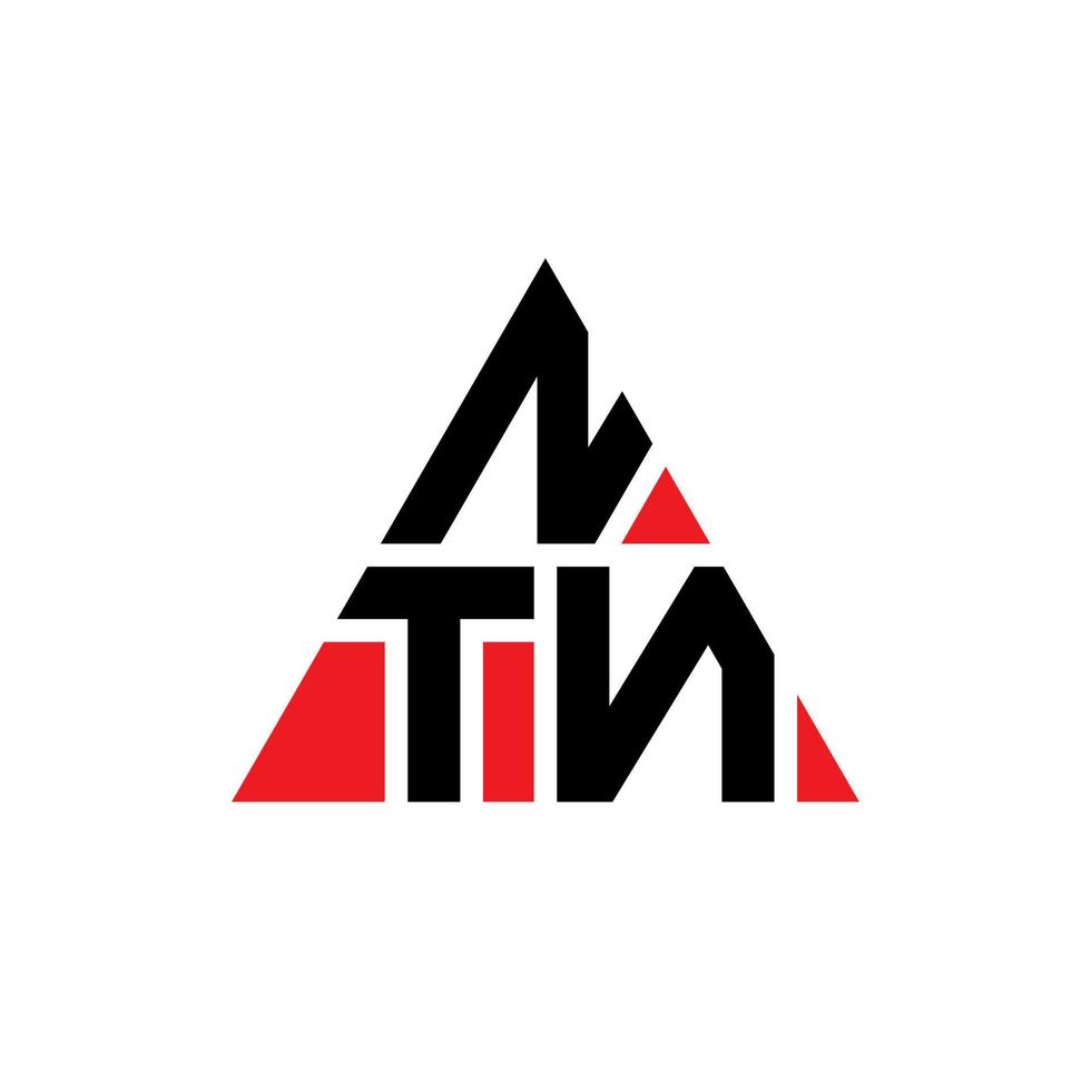 design de logotipo de letra de triângulo ntn com forma de triângulo. monograma de design de logotipo de triângulo ntn. modelo de logotipo de vetor de triângulo ntn com cor vermelha. logotipo triangular ntn logotipo simples, elegante e luxuoso.