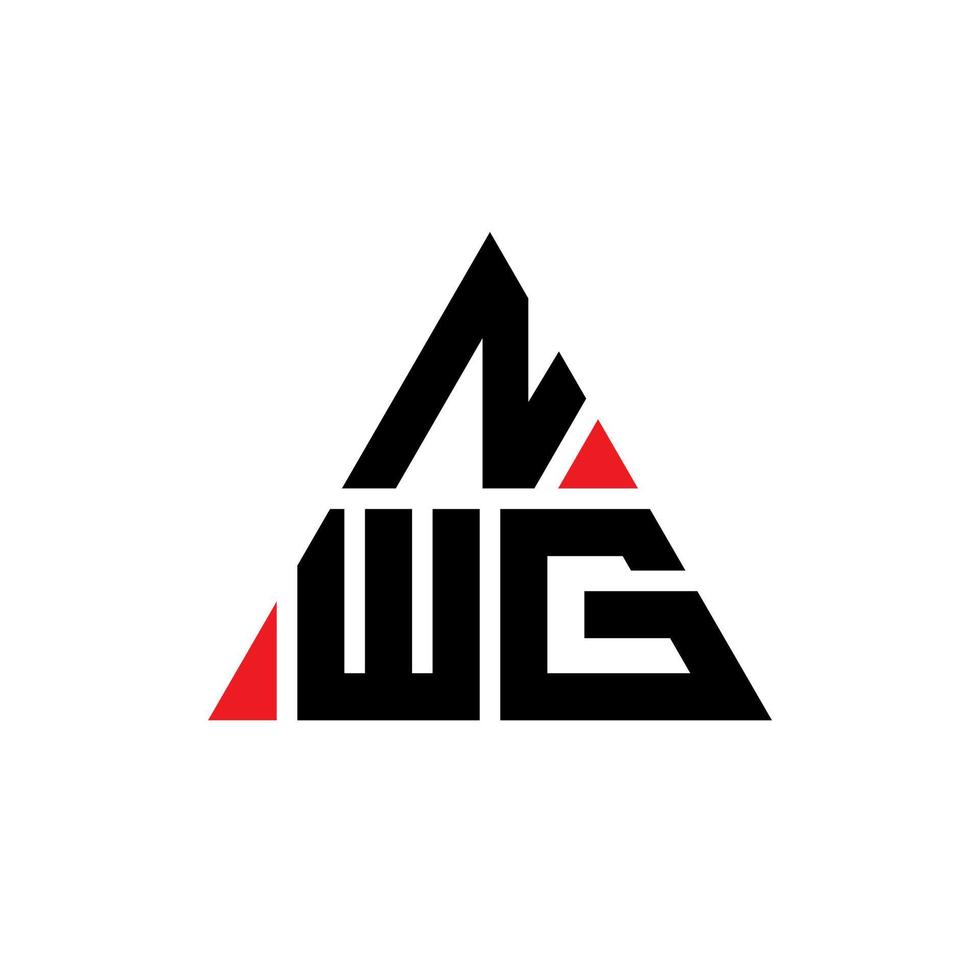 design de logotipo de letra de triângulo nwg com forma de triângulo. monograma de design de logotipo de triângulo nwg. modelo de logotipo de vetor de triângulo nwg com cor vermelha. nwg logotipo triangular logotipo simples, elegante e luxuoso.