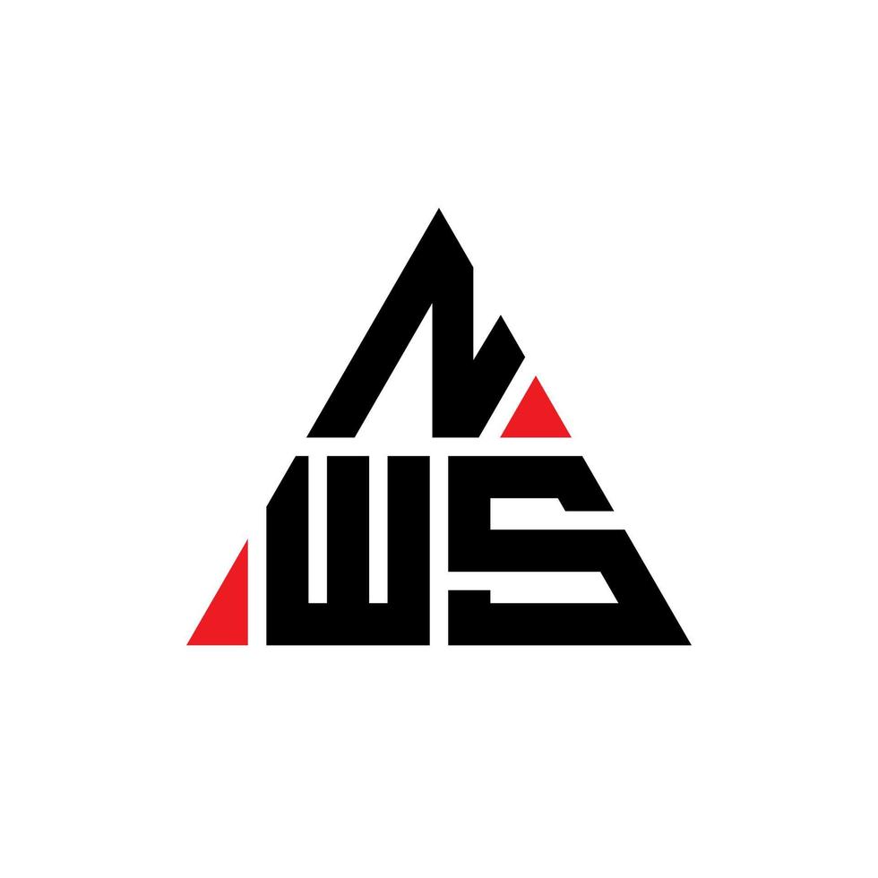 design de logotipo de letra triângulo nws com forma de triângulo. monograma de design de logotipo de triângulo nws. modelo de logotipo de vetor de triângulo nws com cor vermelha. logotipo triangular nws logotipo simples, elegante e luxuoso.