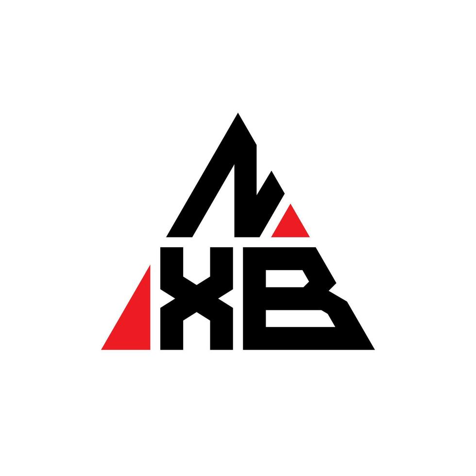 design de logotipo de letra de triângulo nxb com forma de triângulo. monograma de design de logotipo de triângulo nxb. modelo de logotipo de vetor de triângulo nxb com cor vermelha. logotipo triangular nxb logotipo simples, elegante e luxuoso.