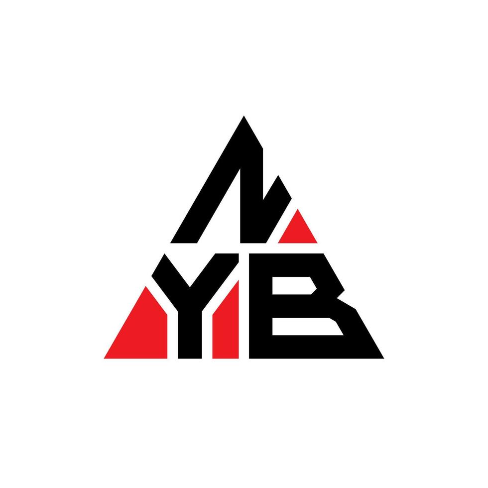 design de logotipo de letra triângulo nyb com forma de triângulo. monograma de design de logotipo de triângulo nyb. modelo de logotipo de vetor de triângulo nyb com cor vermelha. nyb logotipo triangular logotipo simples, elegante e luxuoso.