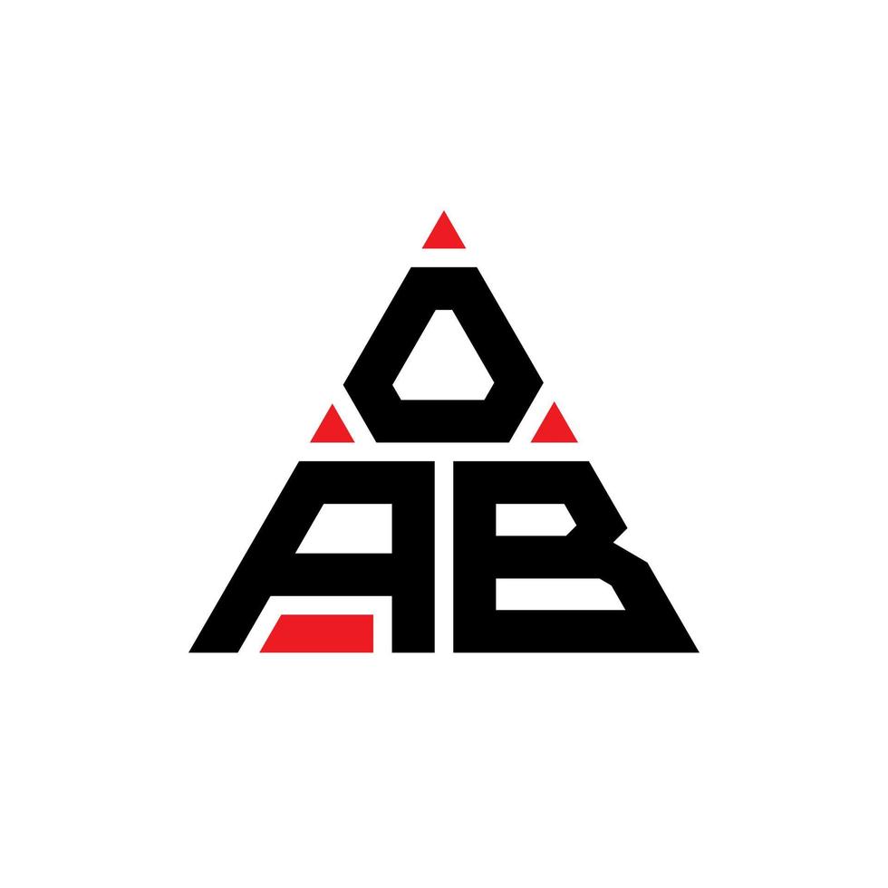 design de logotipo de letra triângulo oab com forma de triângulo. monograma de design de logotipo de triângulo oab. modelo de logotipo de vetor oab triângulo com cor vermelha. logotipo triangular oab logotipo simples, elegante e luxuoso.