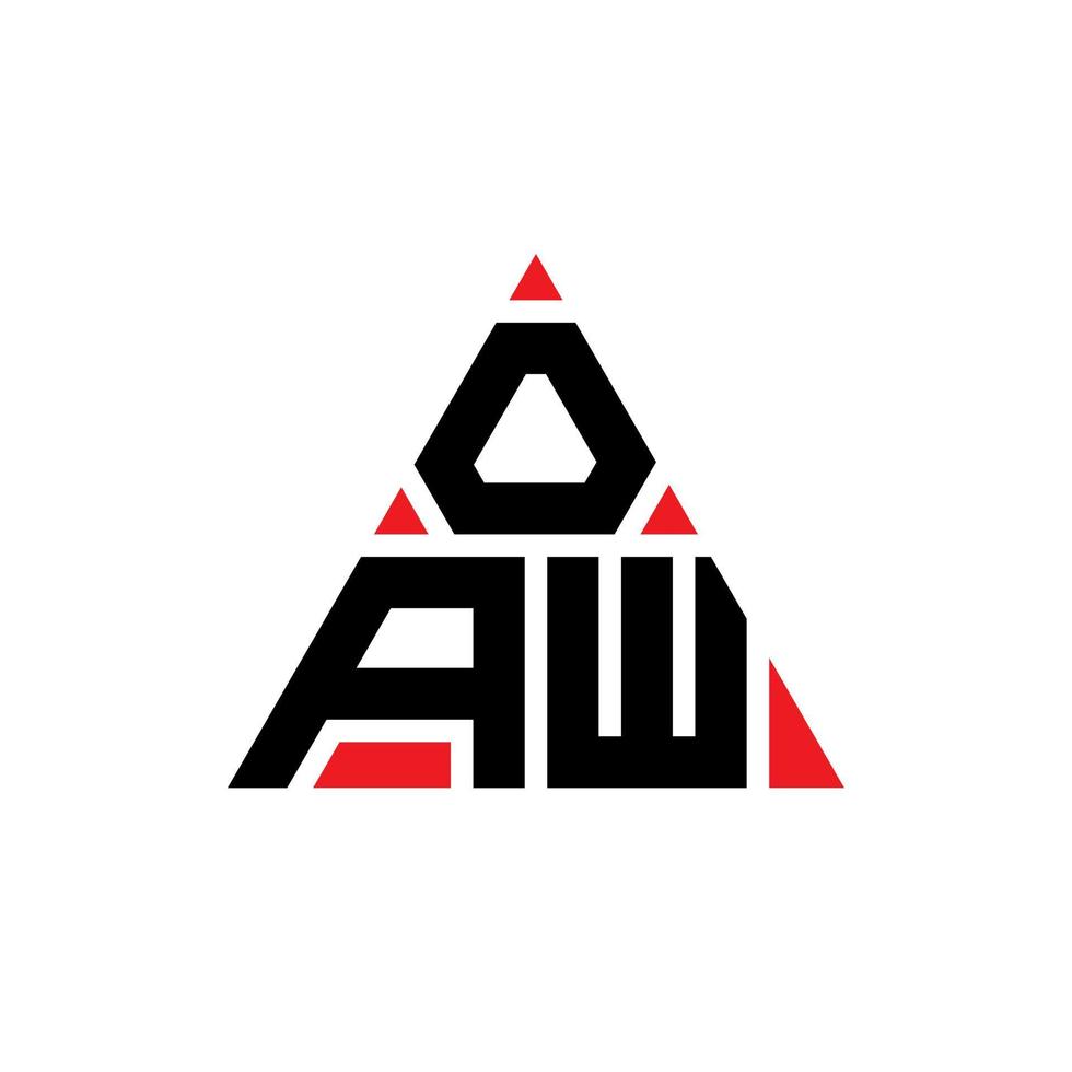 design de logotipo de letra triângulo oaw com forma de triângulo. monograma de design de logotipo de triângulo oaw. modelo de logotipo de vetor oaw triângulo com cor vermelha. logotipo triangular oaw logotipo simples, elegante e luxuoso.