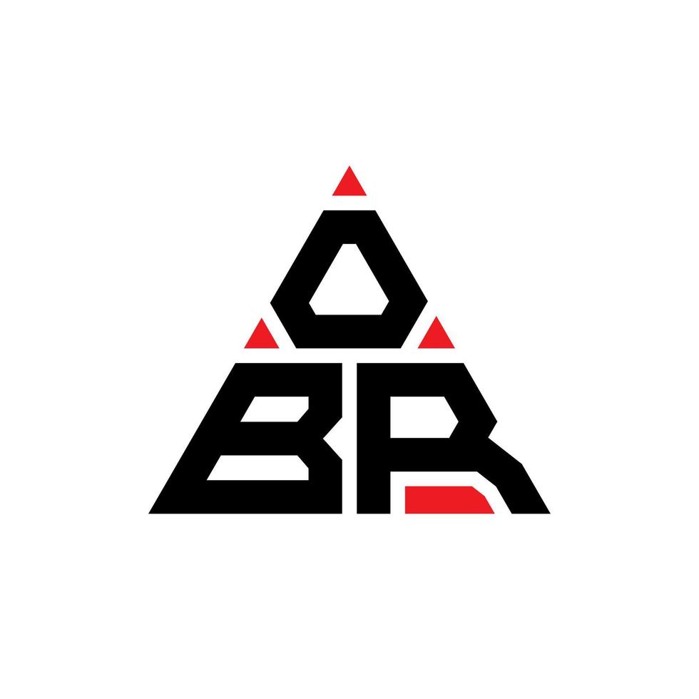 design de logotipo de letra triângulo obr com forma de triângulo. monograma de design de logotipo de triângulo obr. modelo de logotipo de vetor triângulo obr com cor vermelha. obr logotipo triangular logotipo simples, elegante e luxuoso.