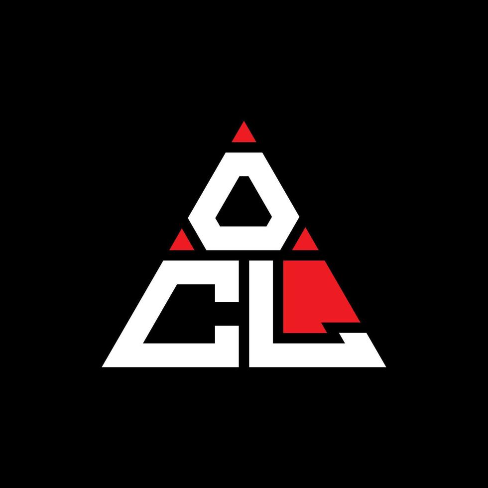 design de logotipo de letra triângulo ocl com forma de triângulo. monograma de design de logotipo de triângulo ocl. modelo de logotipo de vetor de triângulo ocl com cor vermelha. ocl logotipo triangular logotipo simples, elegante e luxuoso.