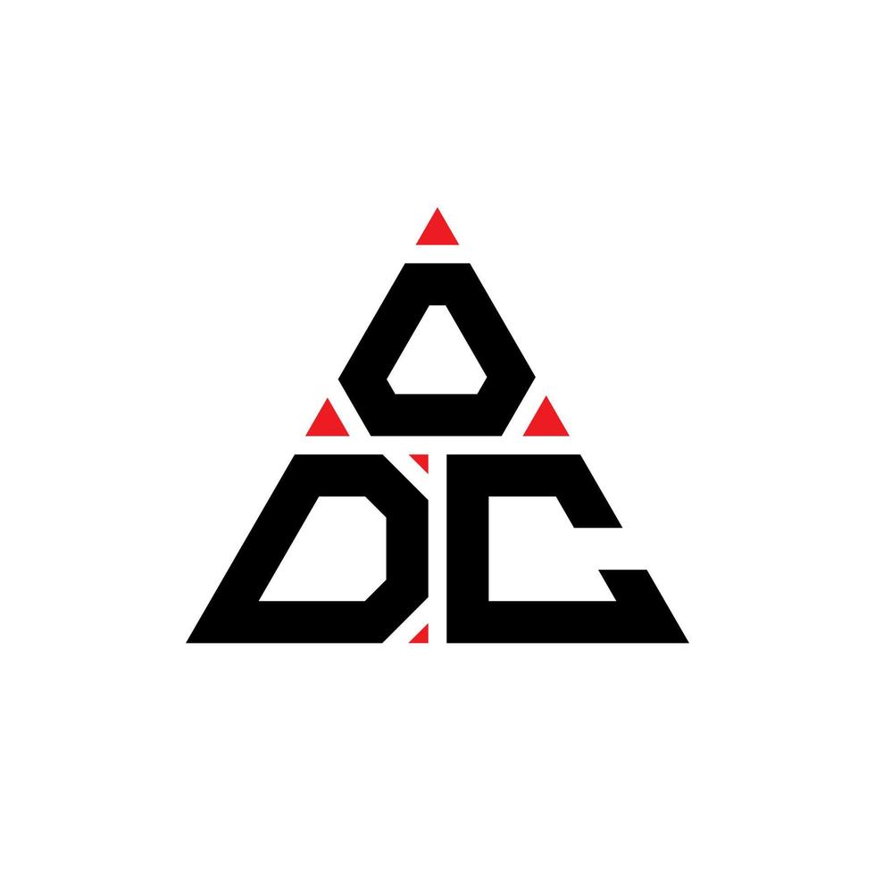 design de logotipo de letra triângulo odc com forma de triângulo. monograma de design de logotipo de triângulo odc. modelo de logotipo de vetor triângulo odc com cor vermelha. logotipo triangular odc logotipo simples, elegante e luxuoso.