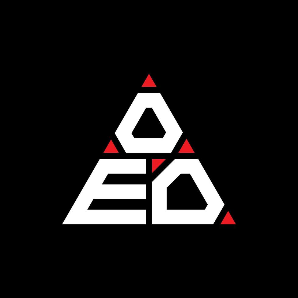 design de logotipo de letra triângulo oeo com forma de triângulo. monograma de design de logotipo de triângulo oeo. modelo de logotipo de vetor oeo triângulo com cor vermelha. logotipo triangular oeo logotipo simples, elegante e luxuoso.