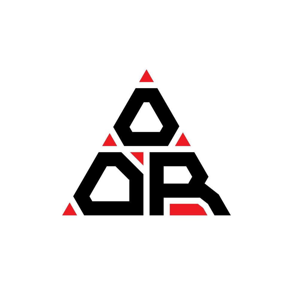 oor design de logotipo de letra triangular com forma de triângulo. monograma de design de logotipo de triângulo oor. oor modelo de logotipo de vetor de triângulo com cor vermelha. oor logotipo triangular simples, elegante e luxuoso.
