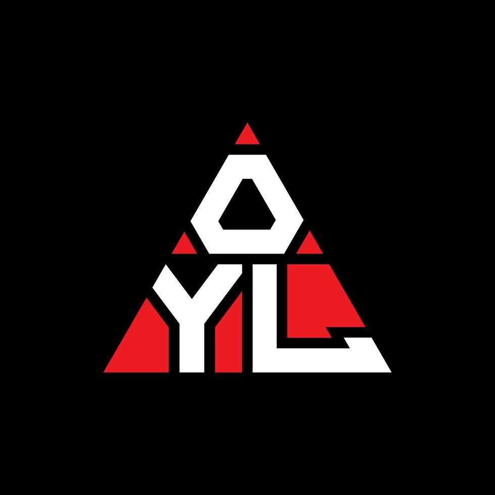 design de logotipo de letra triângulo oyl com forma de triângulo. monograma de design de logotipo de triângulo oyl. modelo de logotipo de vetor oyl triângulo com cor vermelha. logotipo triangular oyl logotipo simples, elegante e luxuoso.