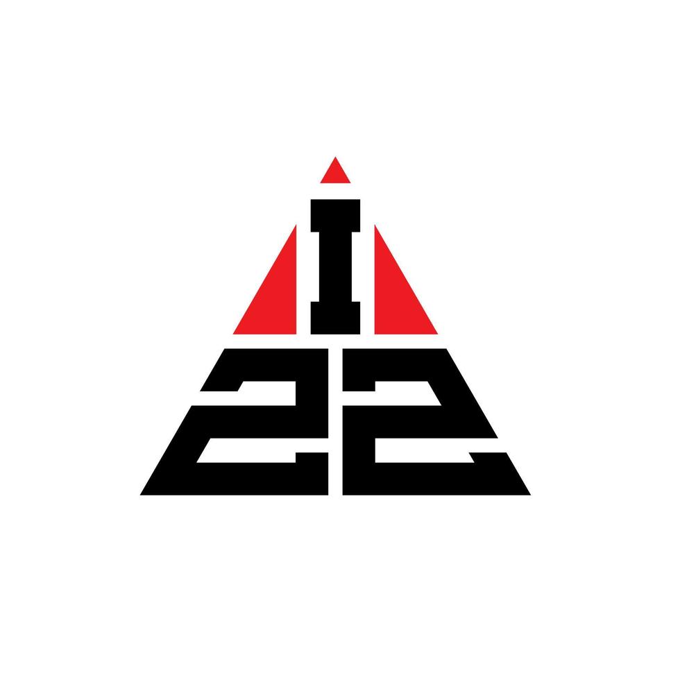 design de logotipo de letra triângulo izz com forma de triângulo. monograma de design de logotipo de triângulo izz. modelo de logotipo de vetor de triângulo izz com cor vermelha. logotipo triangular izz logotipo simples, elegante e luxuoso.