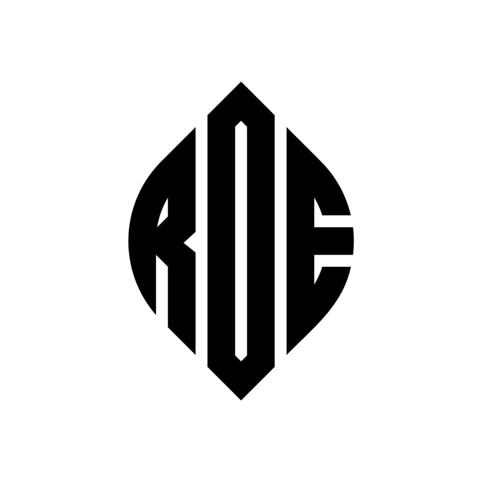 design de logotipo de carta de círculo rde com forma de círculo e elipse. letras de elipse rde com estilo tipográfico. as três iniciais formam um logotipo circular. rde círculo emblema abstrato monograma carta marca vetor. vetor