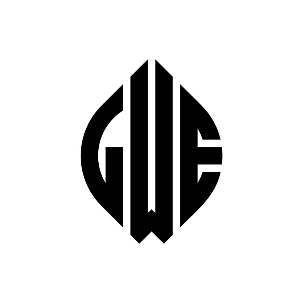 lwe design de logotipo de letra de círculo com forma de círculo e elipse. lwe letras de elipse com estilo tipográfico. as três iniciais formam um logotipo circular. lwe círculo emblema abstrato monograma carta marca vetor. vetor