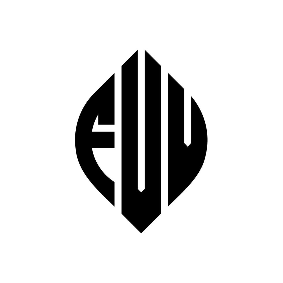 design de logotipo de letra de círculo fvv com forma de círculo e elipse. letras de elipse fvv com estilo tipográfico. as três iniciais formam um logotipo circular. fvv círculo emblema abstrato monograma carta marca vetor. vetor