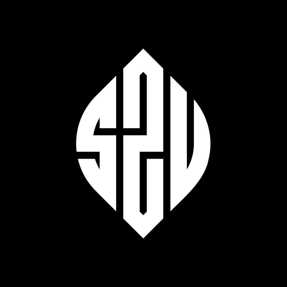 design de logotipo de carta de círculo szu com forma de círculo e elipse. letras de elipse szu com estilo tipográfico. as três iniciais formam um logotipo circular. szu círculo emblema abstrato monograma carta marca vetor. vetor