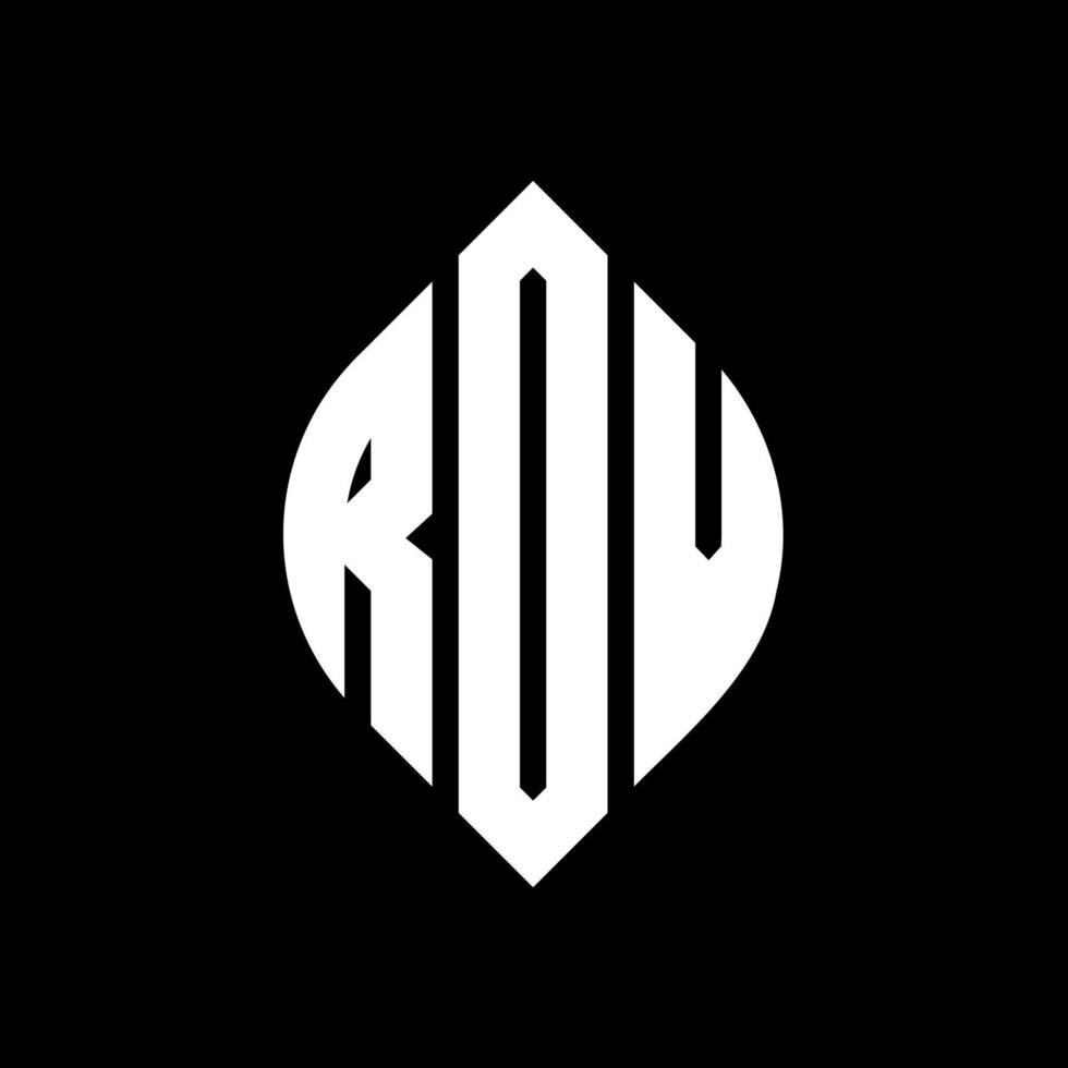 design de logotipo de carta de círculo rdv com forma de círculo e elipse. letras de elipse rdv com estilo tipográfico. as três iniciais formam um logotipo circular. rdv círculo emblema abstrato monograma carta marca vetor. vetor