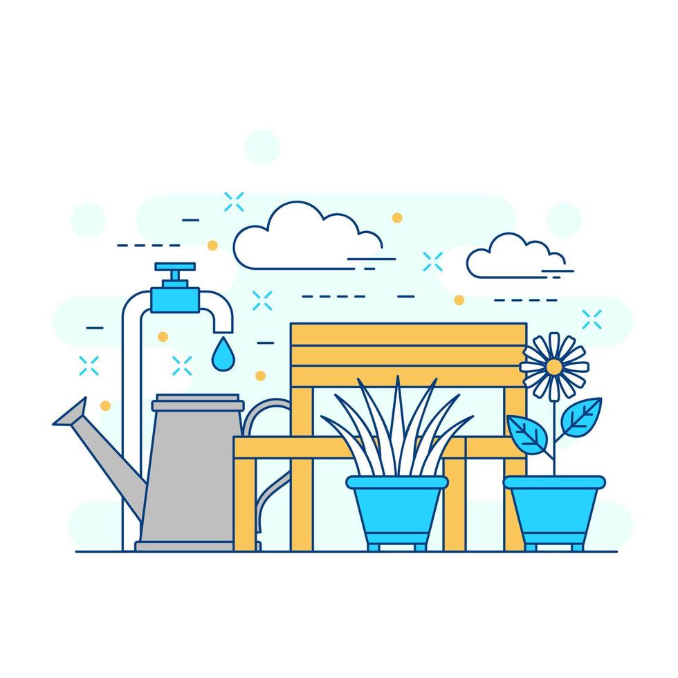 design de ilustração de site de conceito de jardinagem 1 vetor