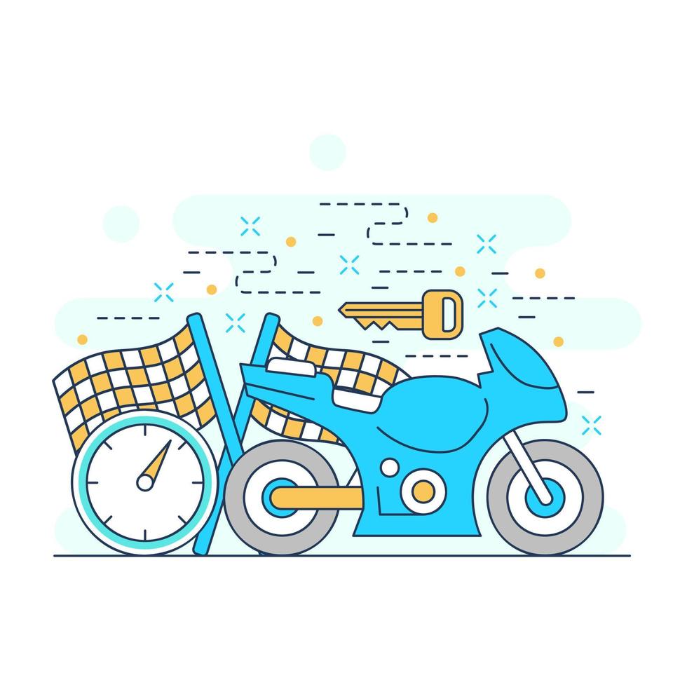 design de ilustração de site de conceito industrial de peças de moto 2 vetor