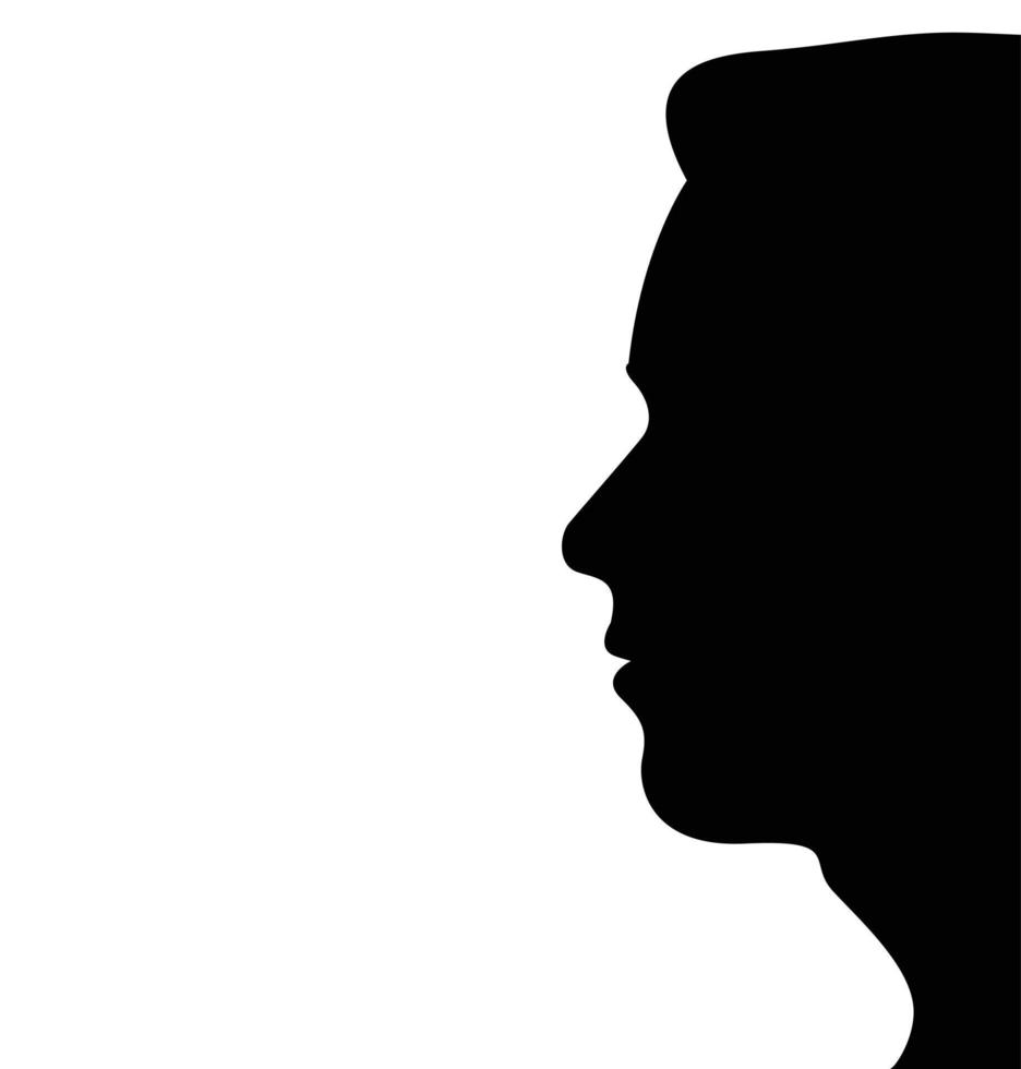 vista lateral da ilustração vetorial de rosto de homem vetor