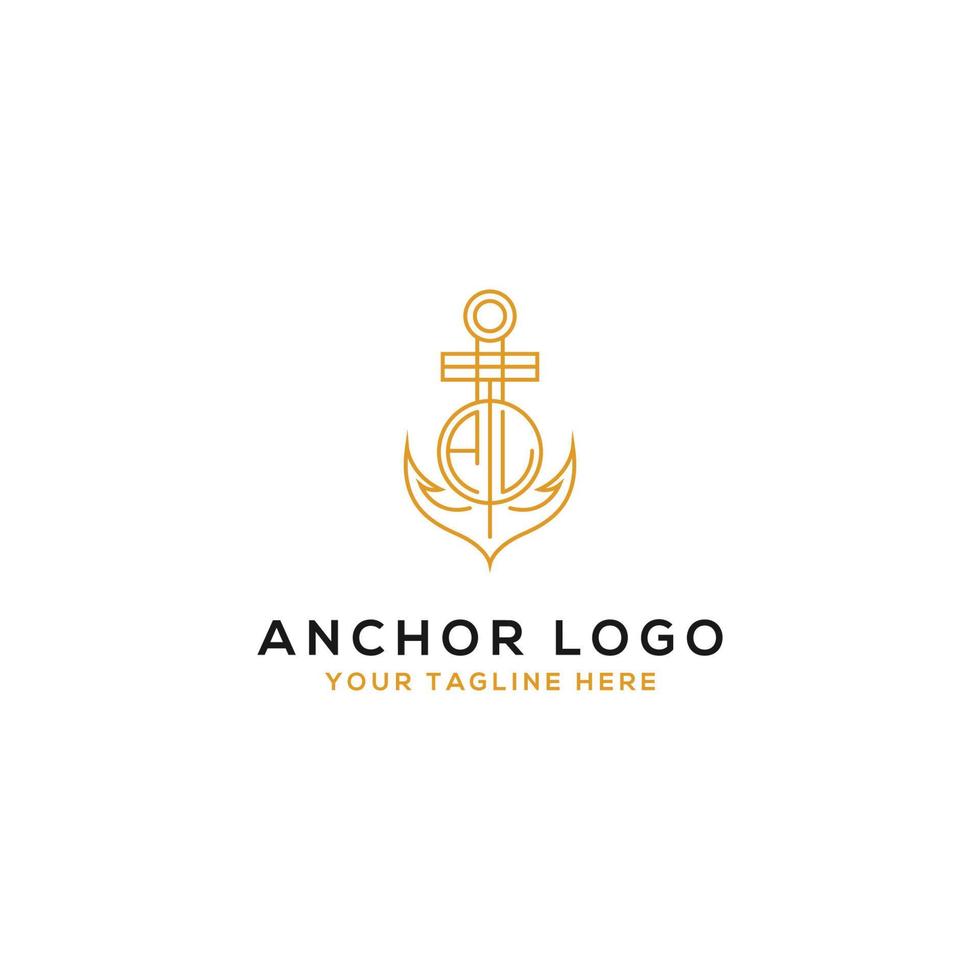 design de logotipo al âncora ícones de logotipo de alfabeto artístico que são elegantes e modernos. - vetor