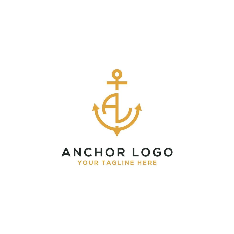 design de logotipo al âncora ícones de logotipo de alfabeto artístico que são elegantes e modernos. - vetor