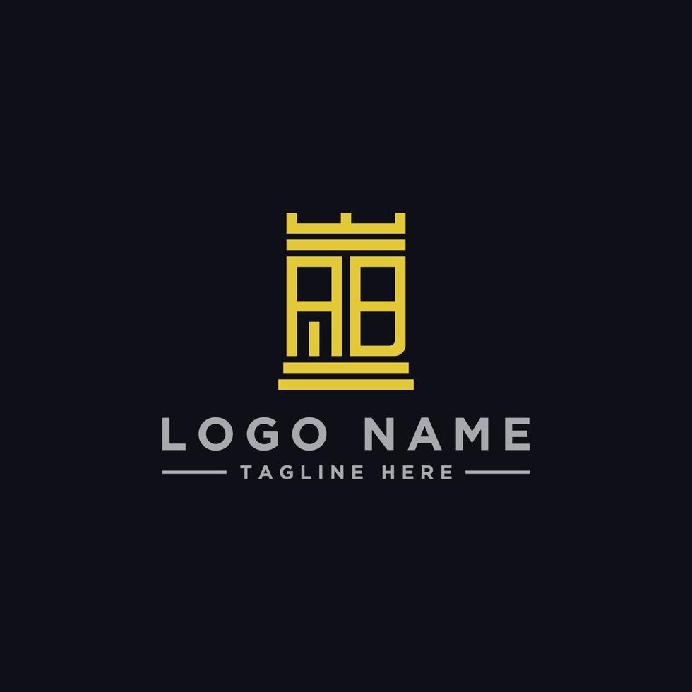 inspiração de design de logotipo para empresas a partir das letras iniciais do ícone do logotipo ab. -vetor vetor