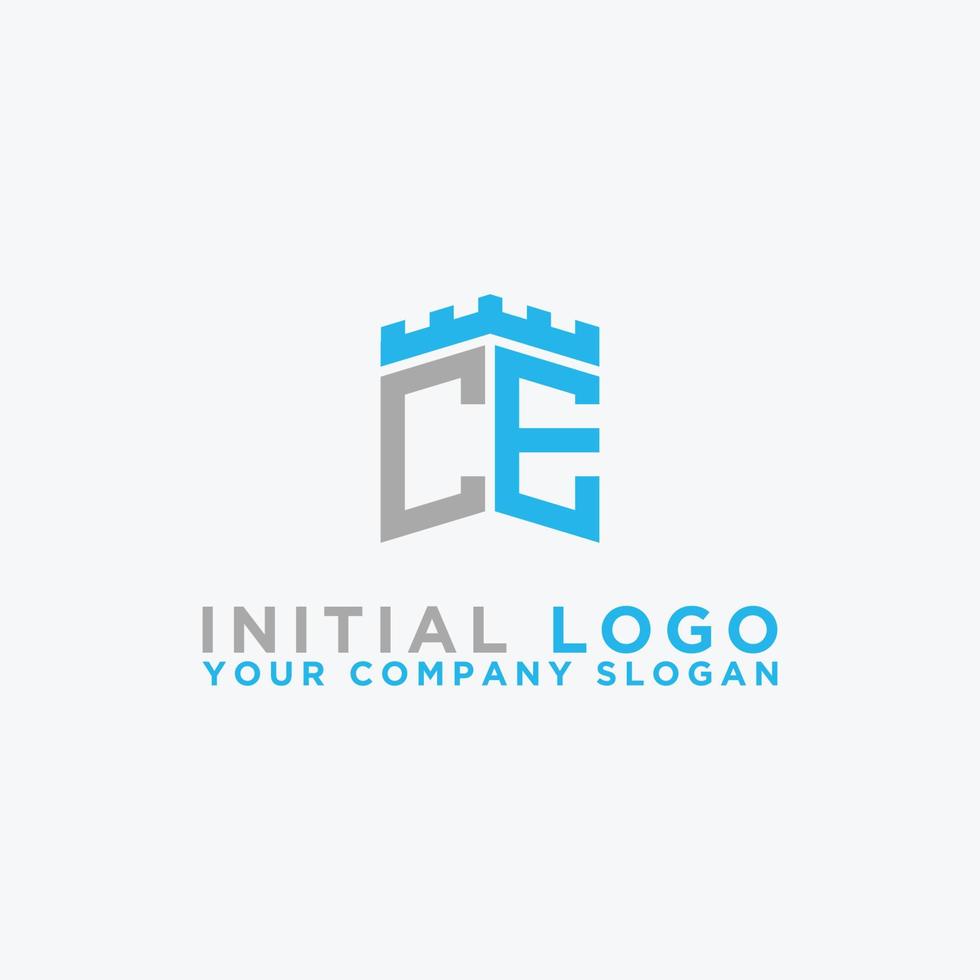 designs de logotipo inspiradores para empresas a partir das letras iniciais do ícone do logotipo ce. -vetores vetor