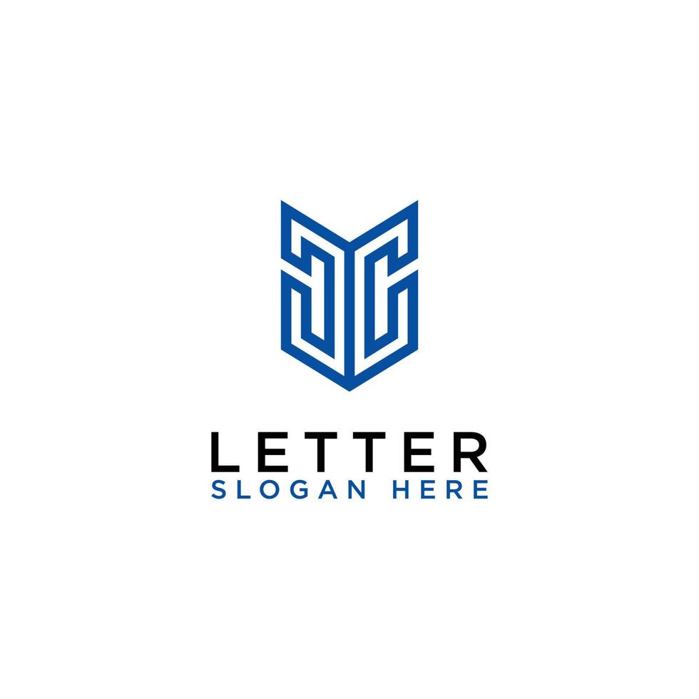 inspiração de design de logotipo para empresas a partir das letras iniciais do ícone do logotipo cc. -vetor vetor