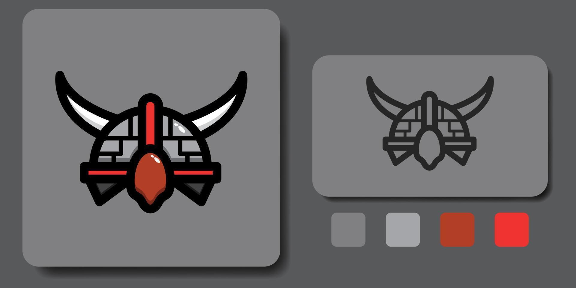 ilustração futurista do projeto da mascote do capacete viking. ilustração de tipo de logotipo de mascote de equipe esportiva vetor