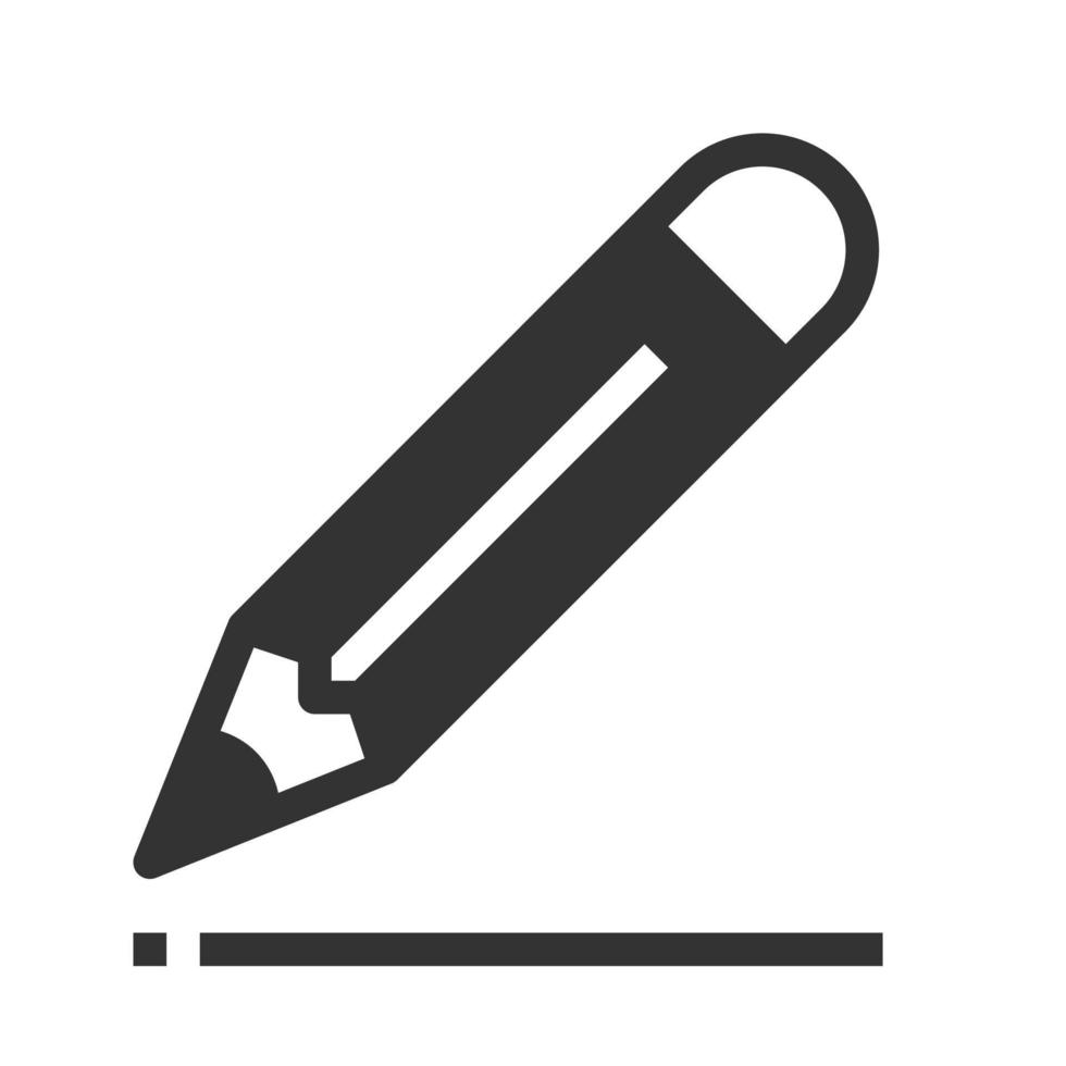 ilustração em vetor ícone sólido de lápis