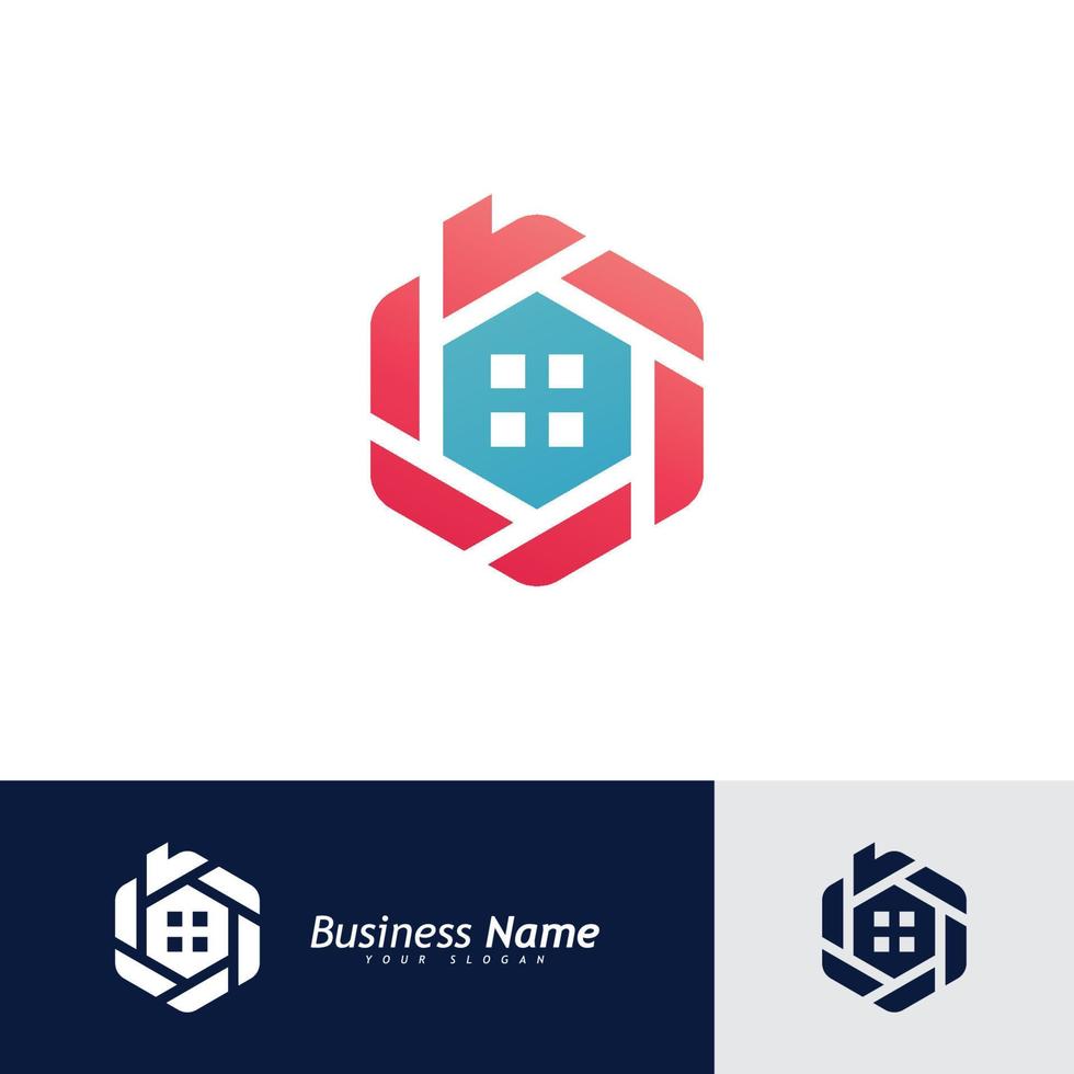 modelo de vetor de logotipo de casa, imobiliário criativo e modelo de logotipo de ícone de construção de casa