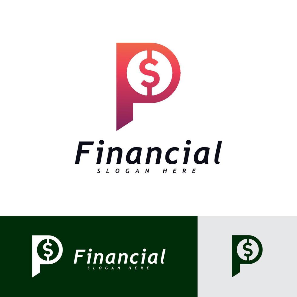 vetor de conceito de design de logotipo de dinheiro. logotipo simples financeiro ou bancário