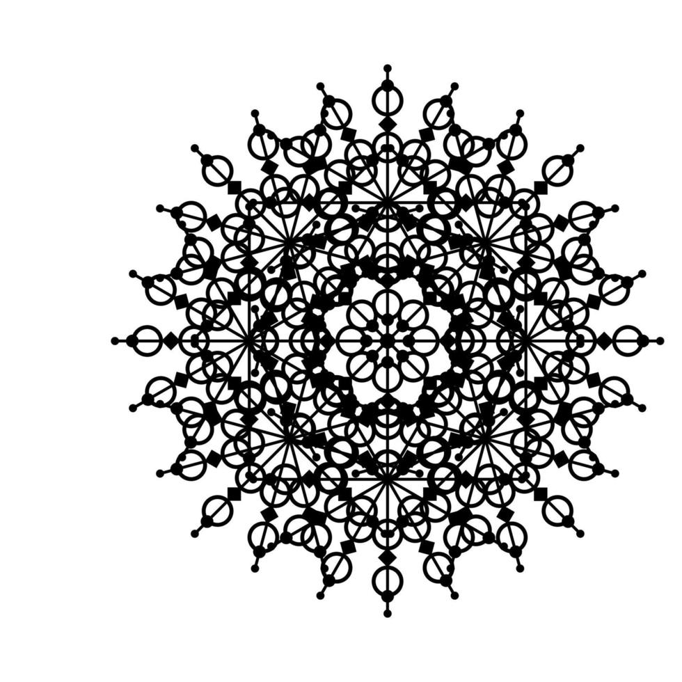 mandala círculo redondo ícone do símbolo do laço. modelo abstrato mandala oriental. ícone de elemento elegante de padrão arabesco de estilo ioga vetor