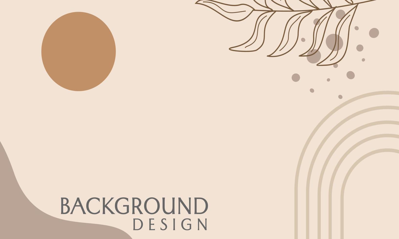 design de fundo abstrato marrom com estilo minimalista e simples. design com elementos florais desenhados à mão vetor