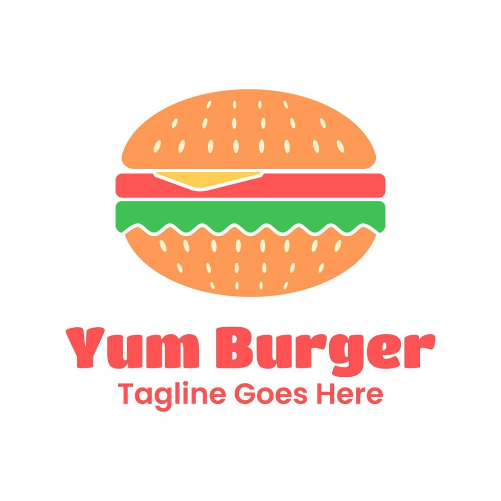 modelo de logotipo de restaurante de hambúrguer com fundo isolado vetor