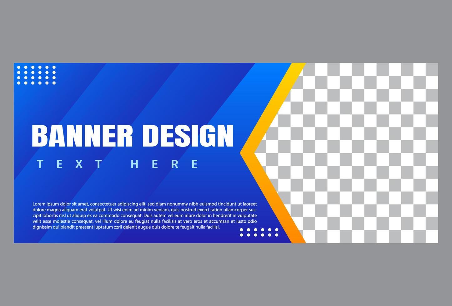 design de modelo de banner horizontal na cor azul para negócios, empresa e promoção. vetor