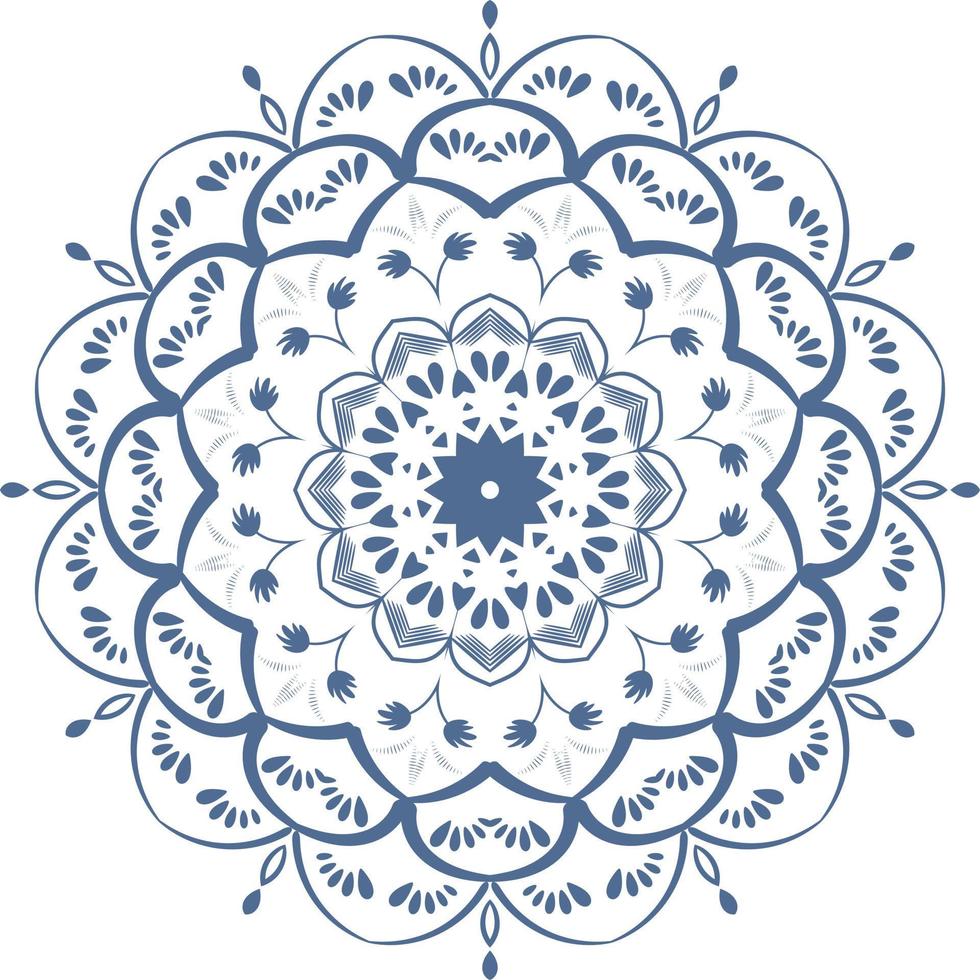 mandala ornamento contorno doodle ilustração desenhados à mão. estilo de tatuagem de henna vetorial, pode ser usado para têxteis, livros para colorir, impressão de capa de telefone, cartões de felicitações vetor