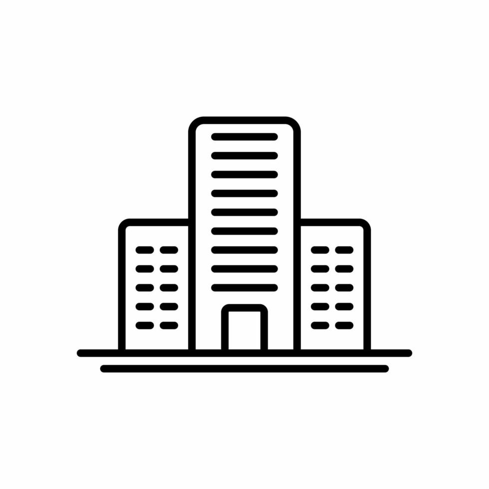 ícone de vetor de edifícios de escritórios de contorno