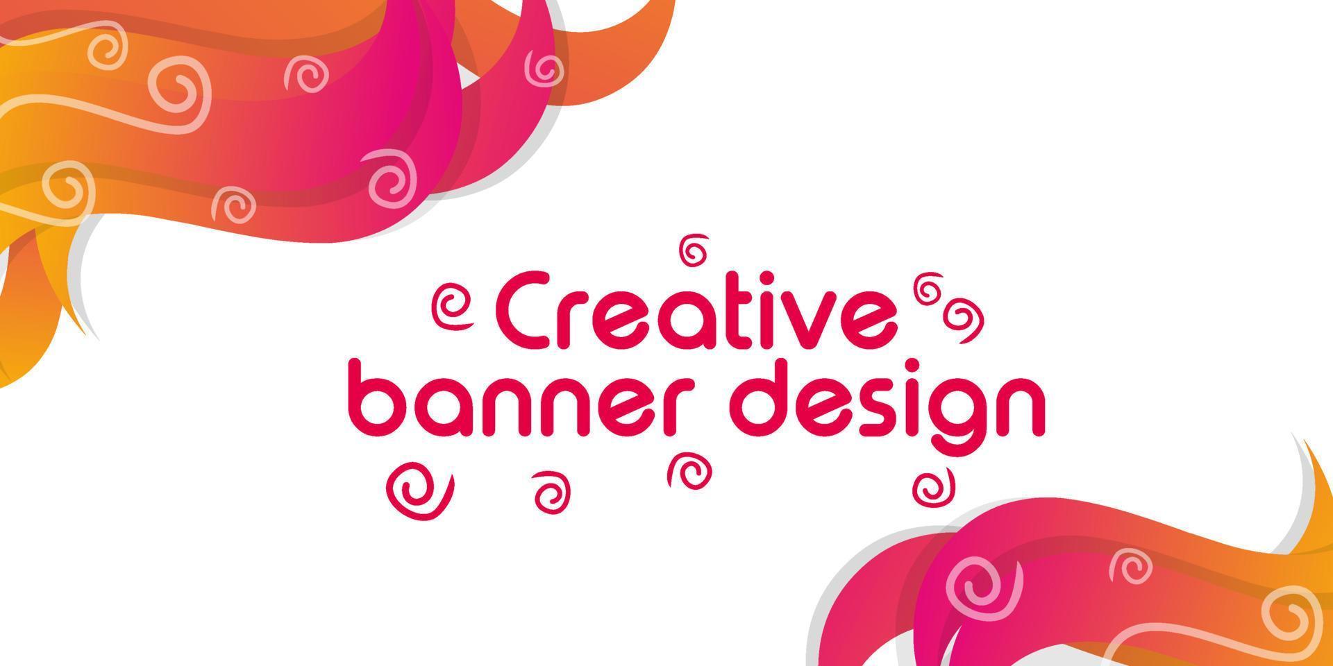 combinação de cores de fogo de design de banner abstrato criativo exclusivo e rosa, laranja, amarelo vetor