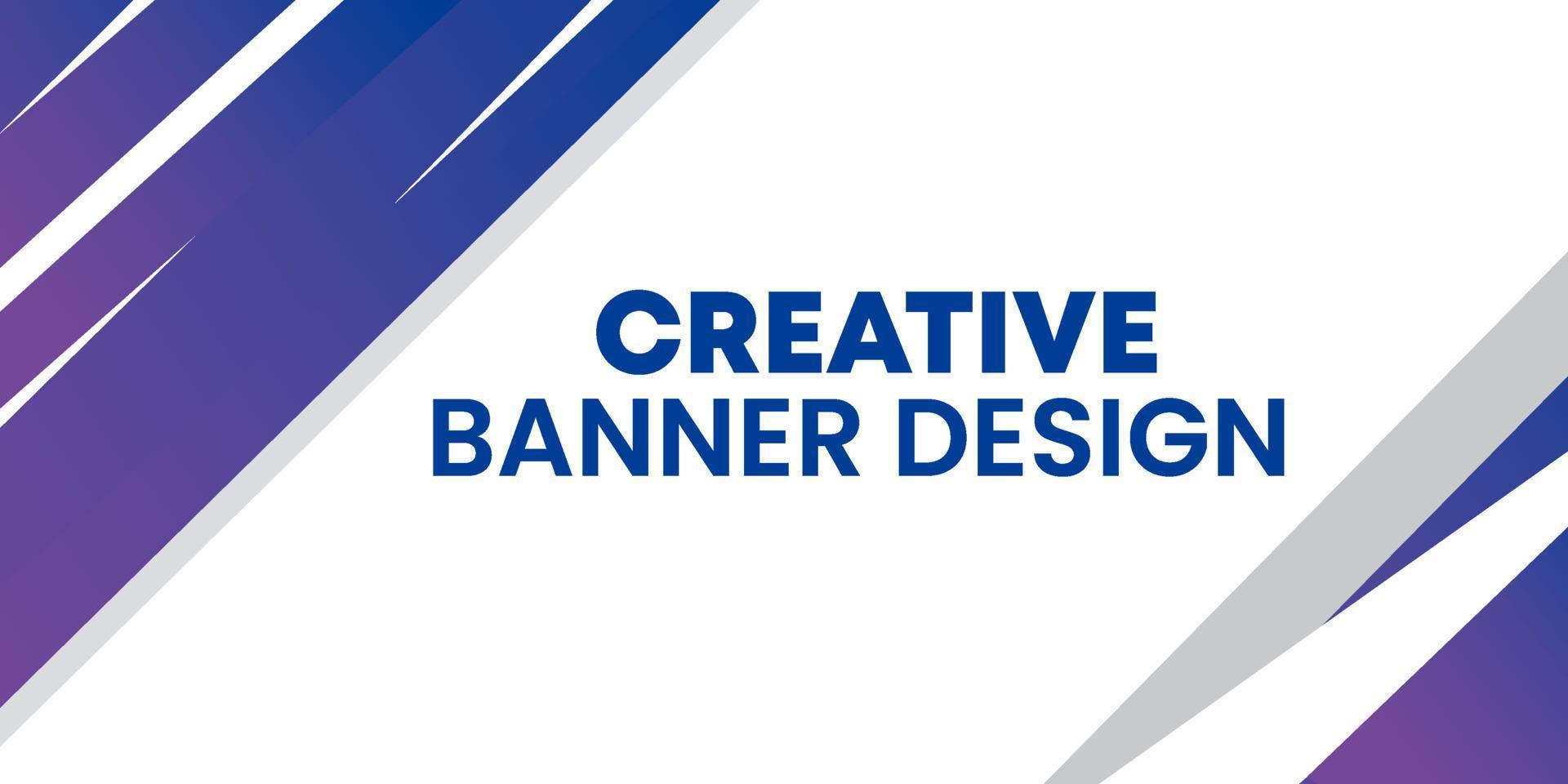 design de banner abstrato criativo e exclusivo de cor roxa, branca, azul vetor